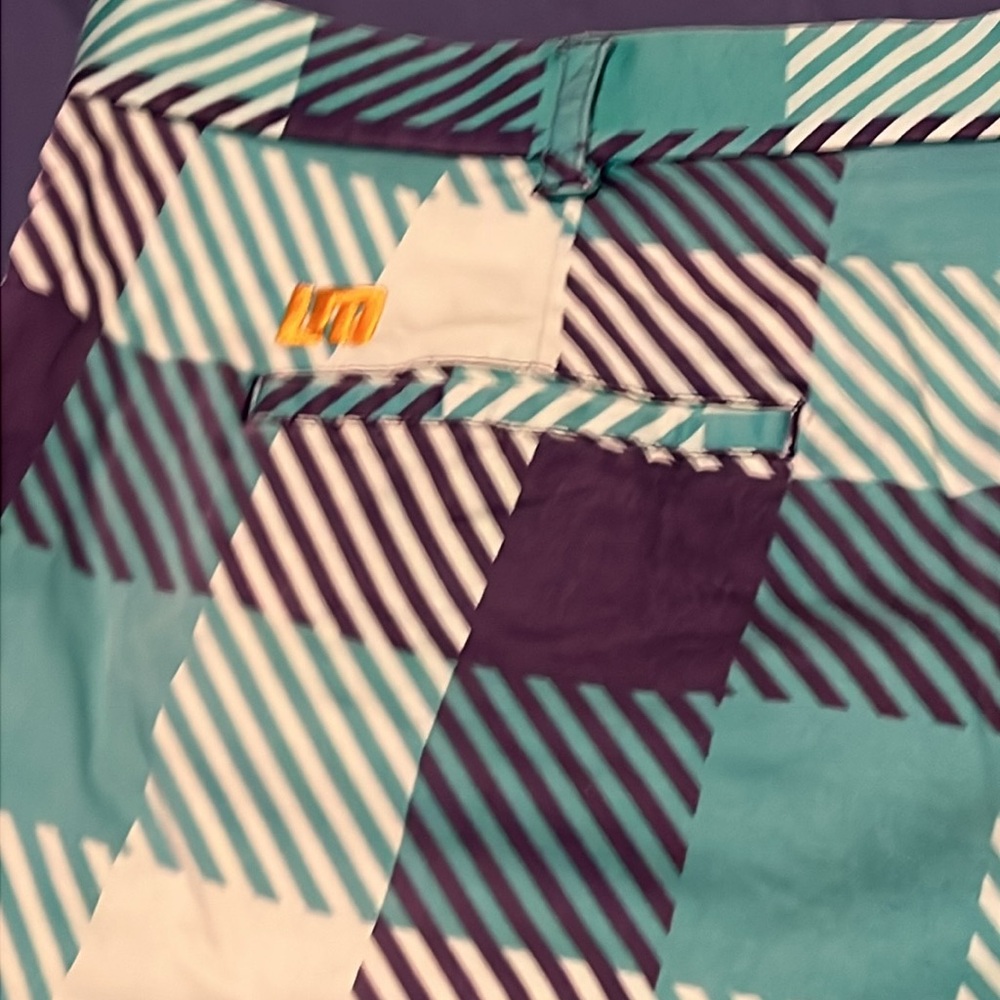 Loudmouth Blue and White Shorts Dynamic Plaid Design - Picture 5 of 6